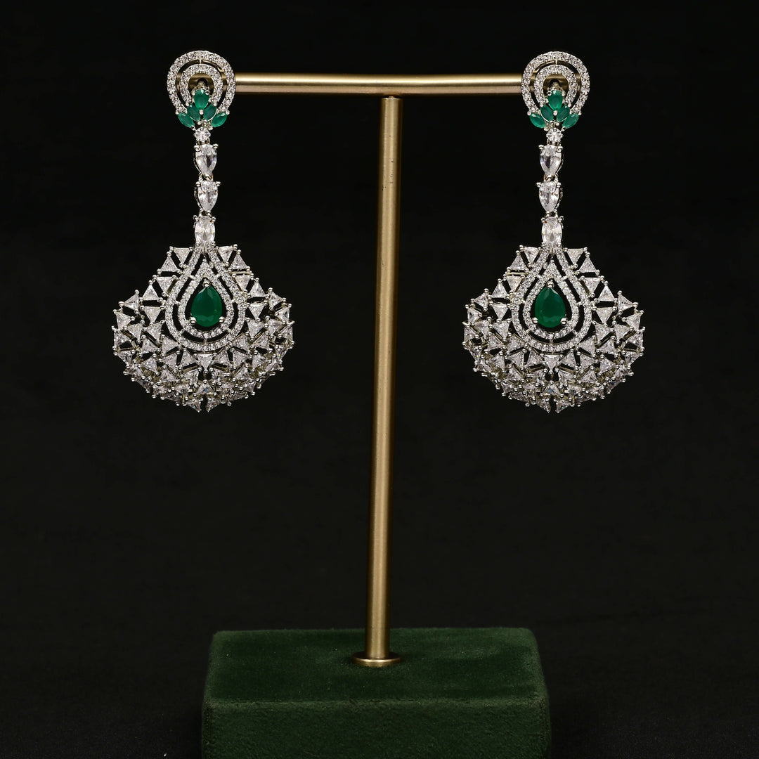 CZ White Gold Earrings