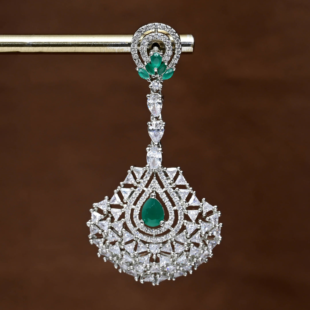 CZ White Gold Earrings