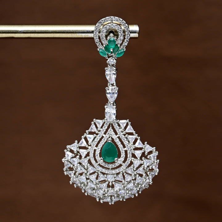 CZ White Gold Earrings