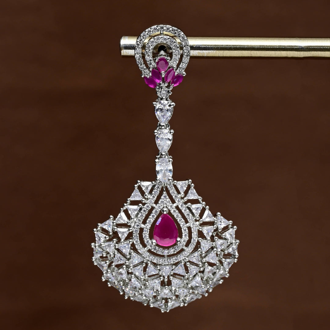 CZ White Gold Earrings