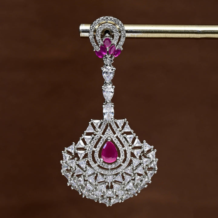 CZ White Gold Earrings