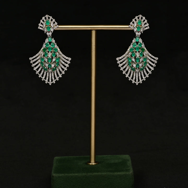 CZ White Gold Earrings
