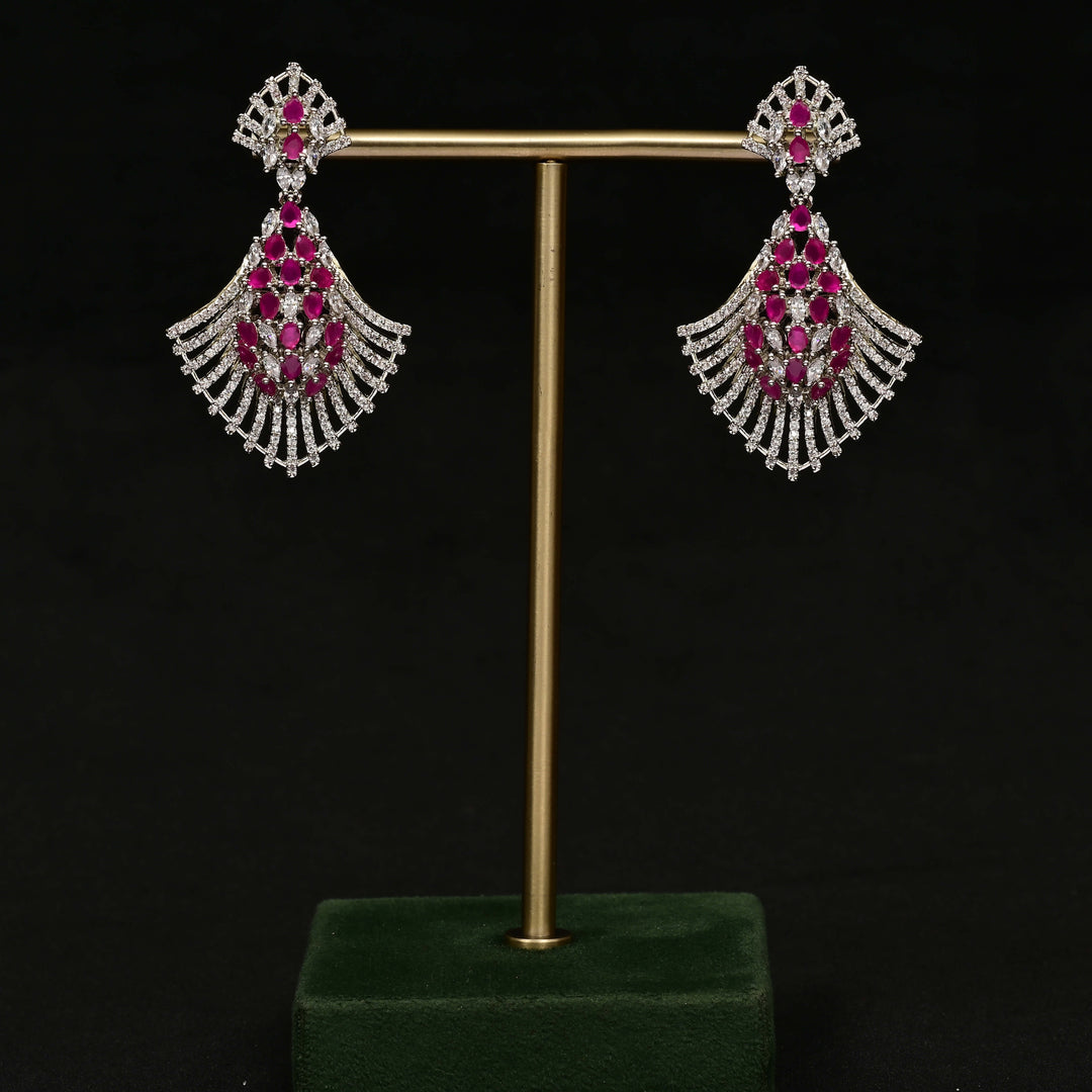 CZ White Gold Earrings