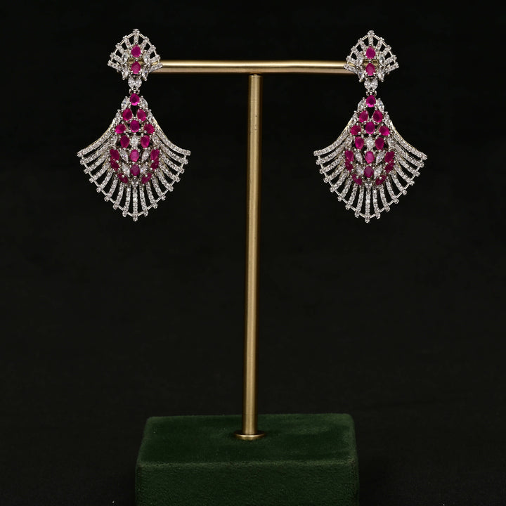 CZ White Gold Earrings
