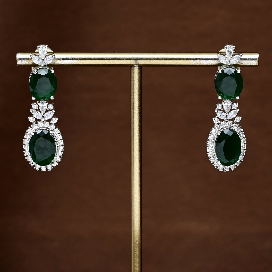 CZ White Gold Earrings
