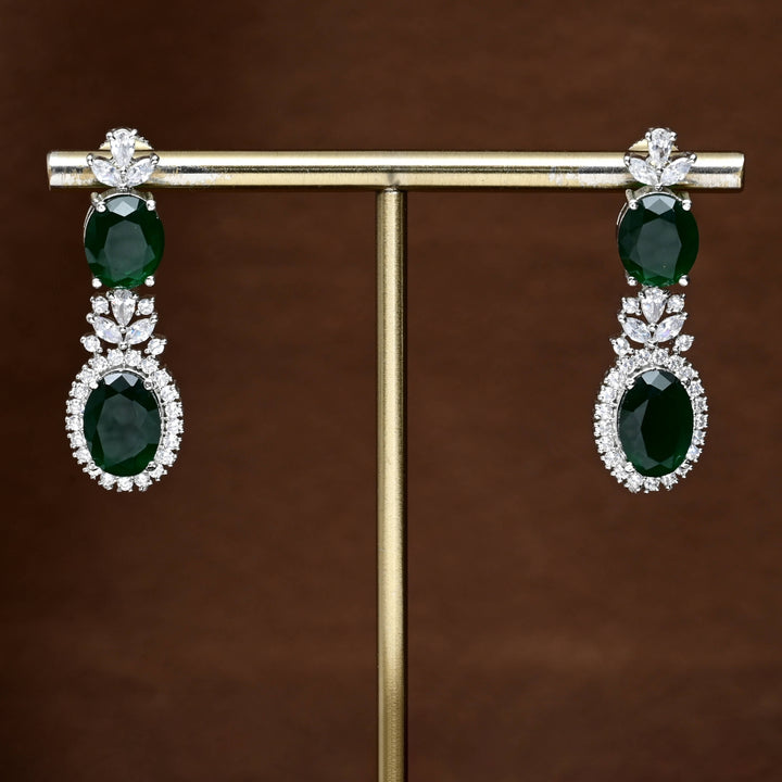 CZ White Gold Earrings