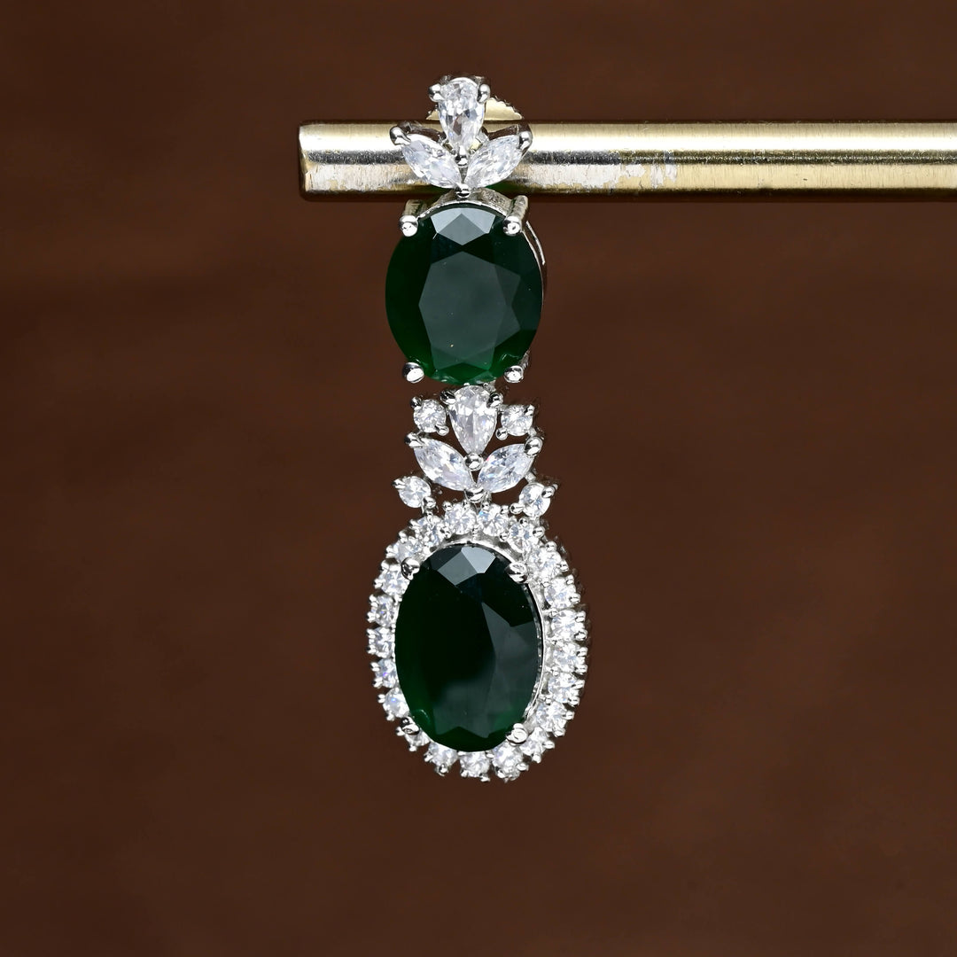 CZ White Gold Earrings