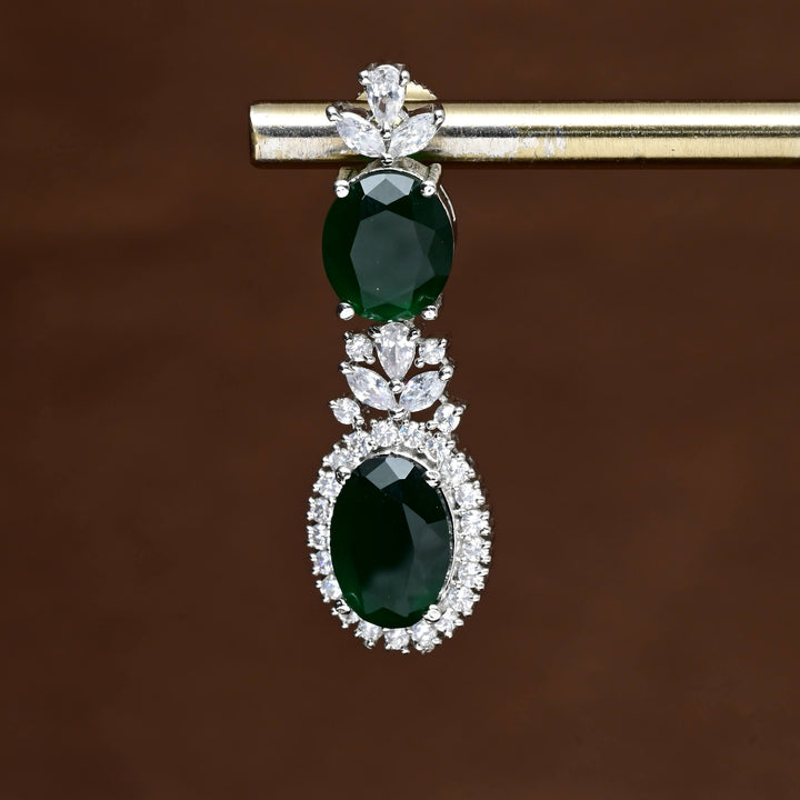 CZ White Gold Earrings