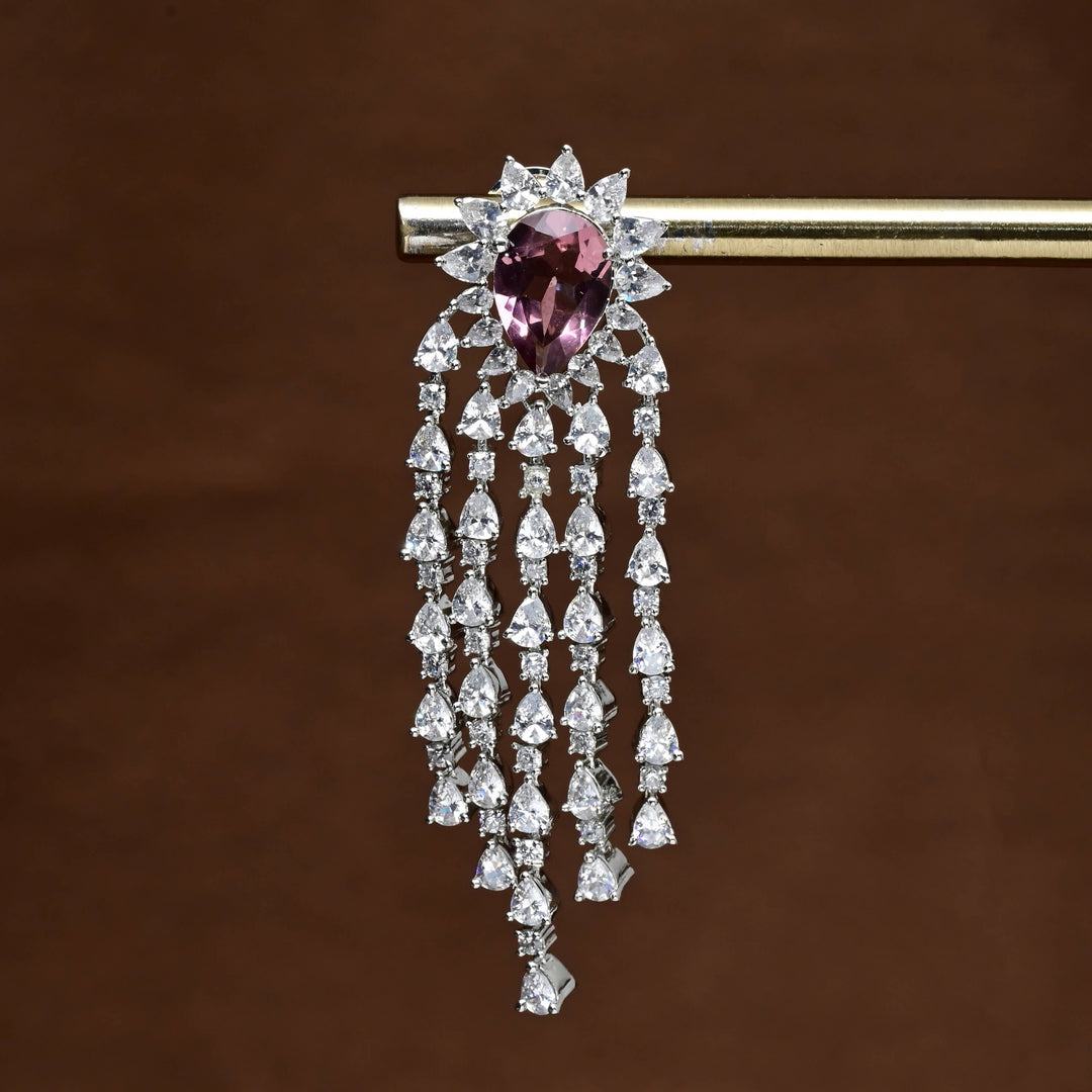 CZ White Gold Earrings