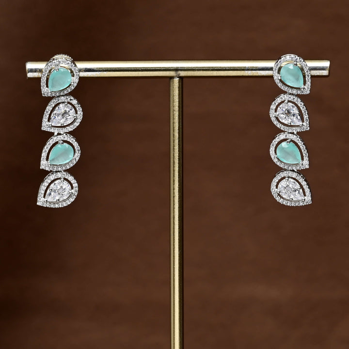 CZ White Gold Earrings