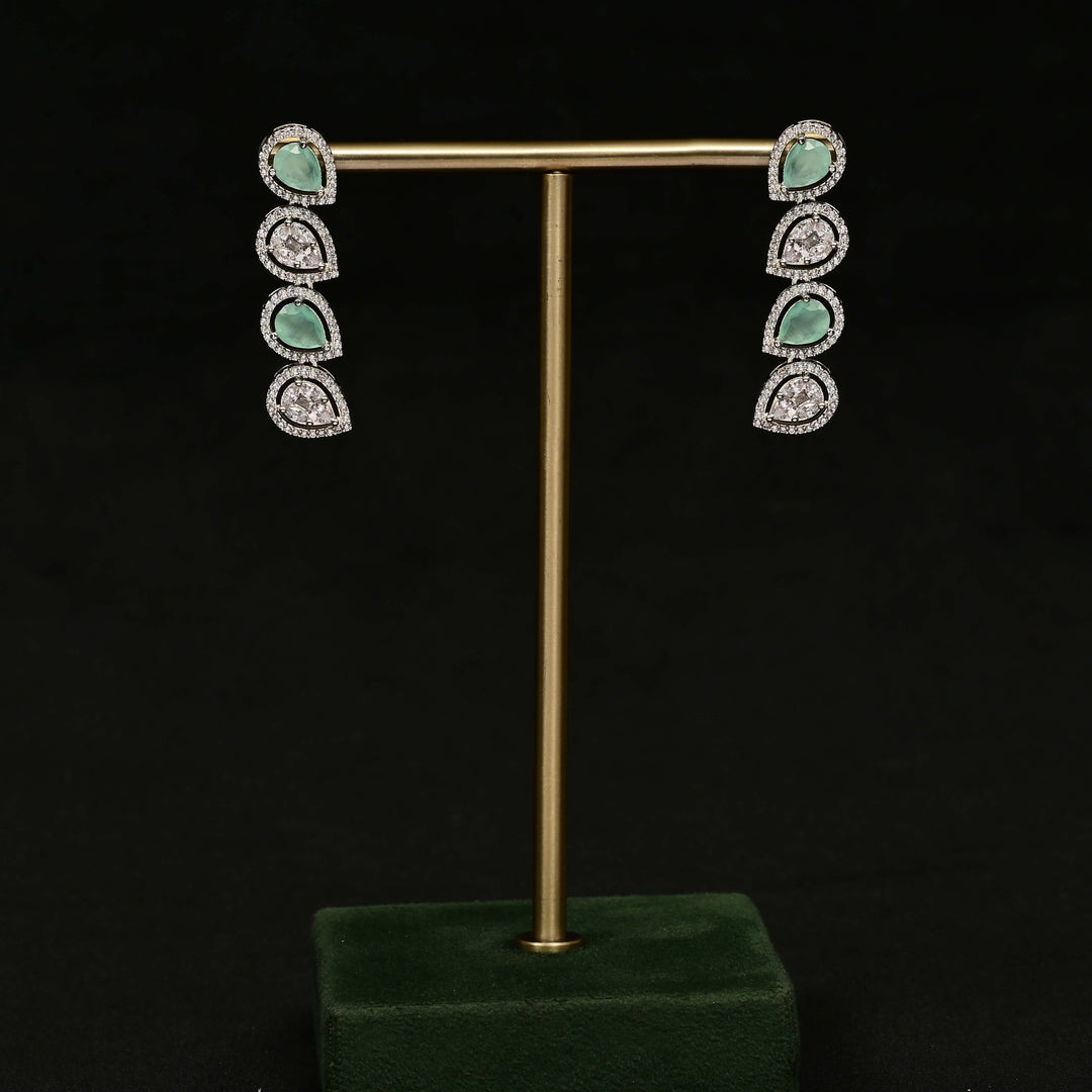 CZ White Gold Earrings