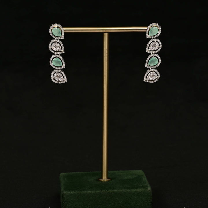 CZ White Gold Earrings