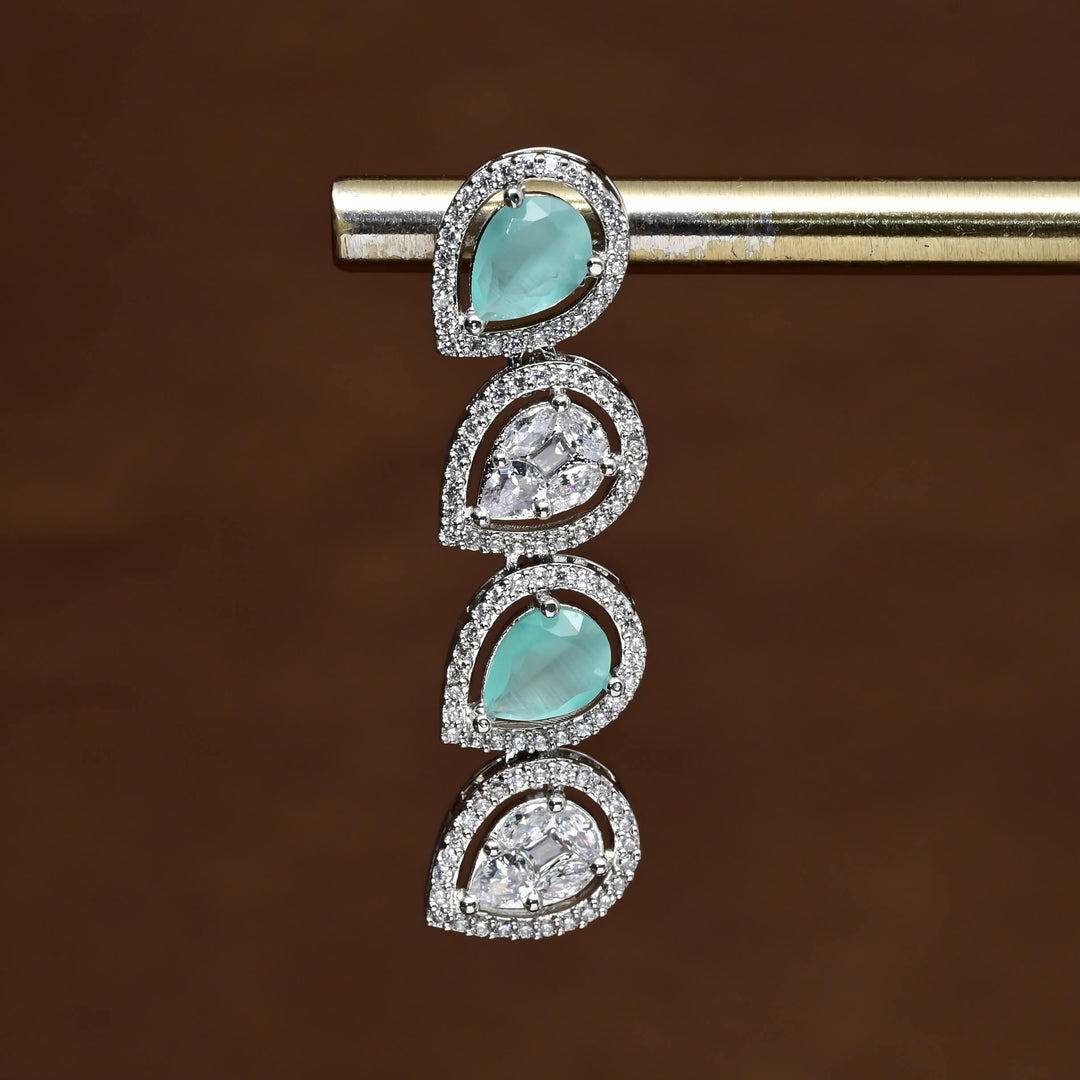 CZ White Gold Earrings