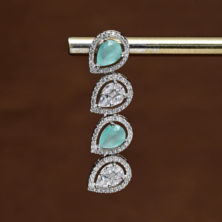 CZ White Gold Earrings