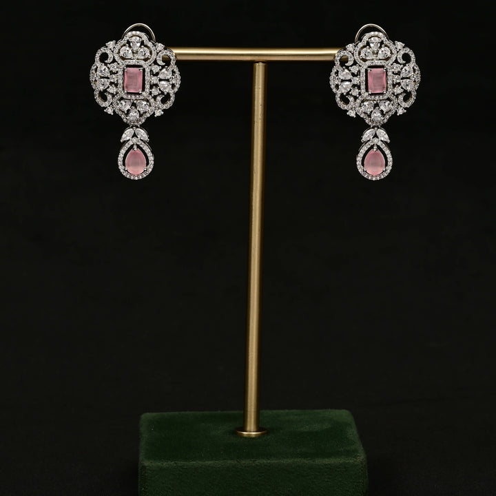 CZ White Gold Earrings