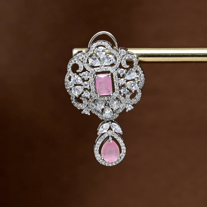 CZ White Gold Earrings