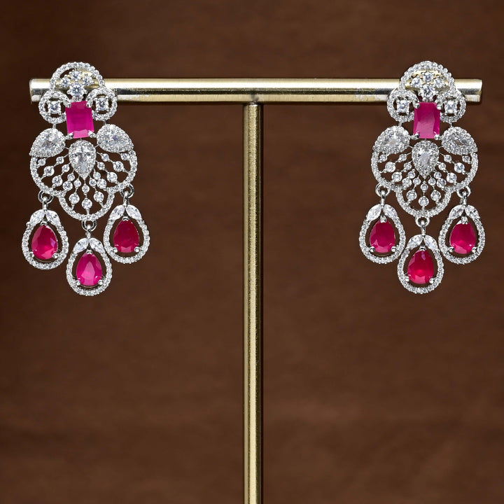 CZ white Gold Earrings