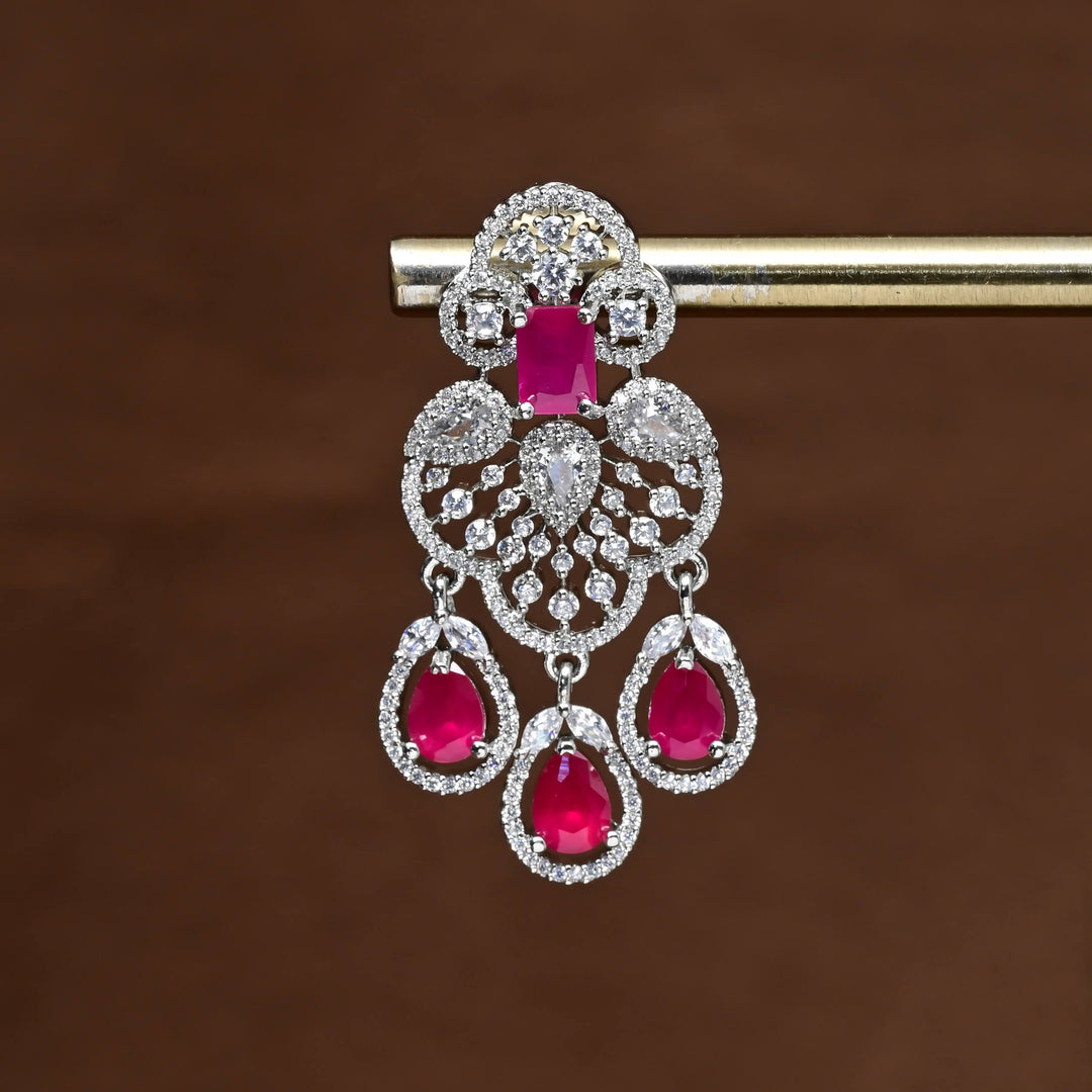 CZ white Gold Earrings