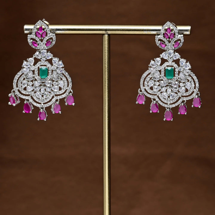 CZ white Gold Earrings