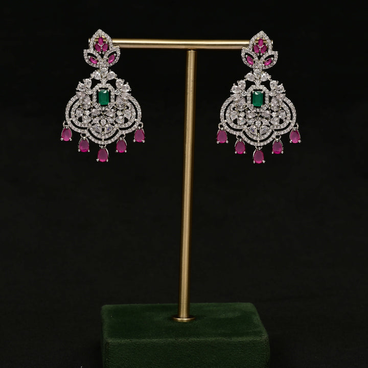 CZ White Gold Earrings