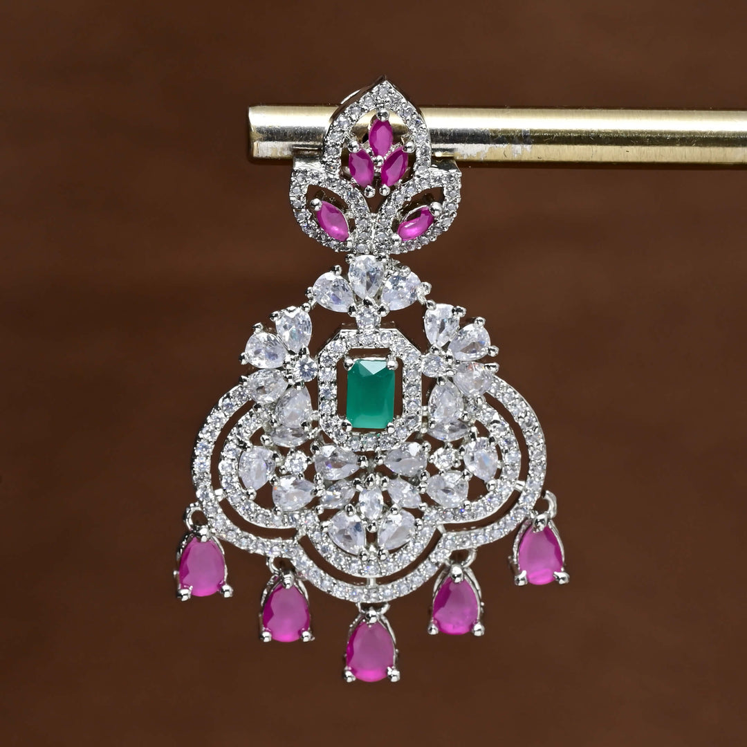 CZ white Gold Earrings