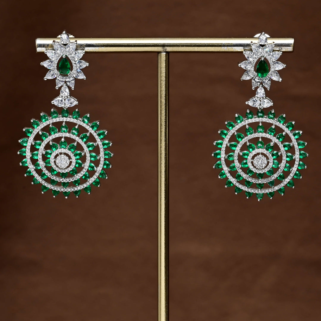 CZ White Gold Earrings