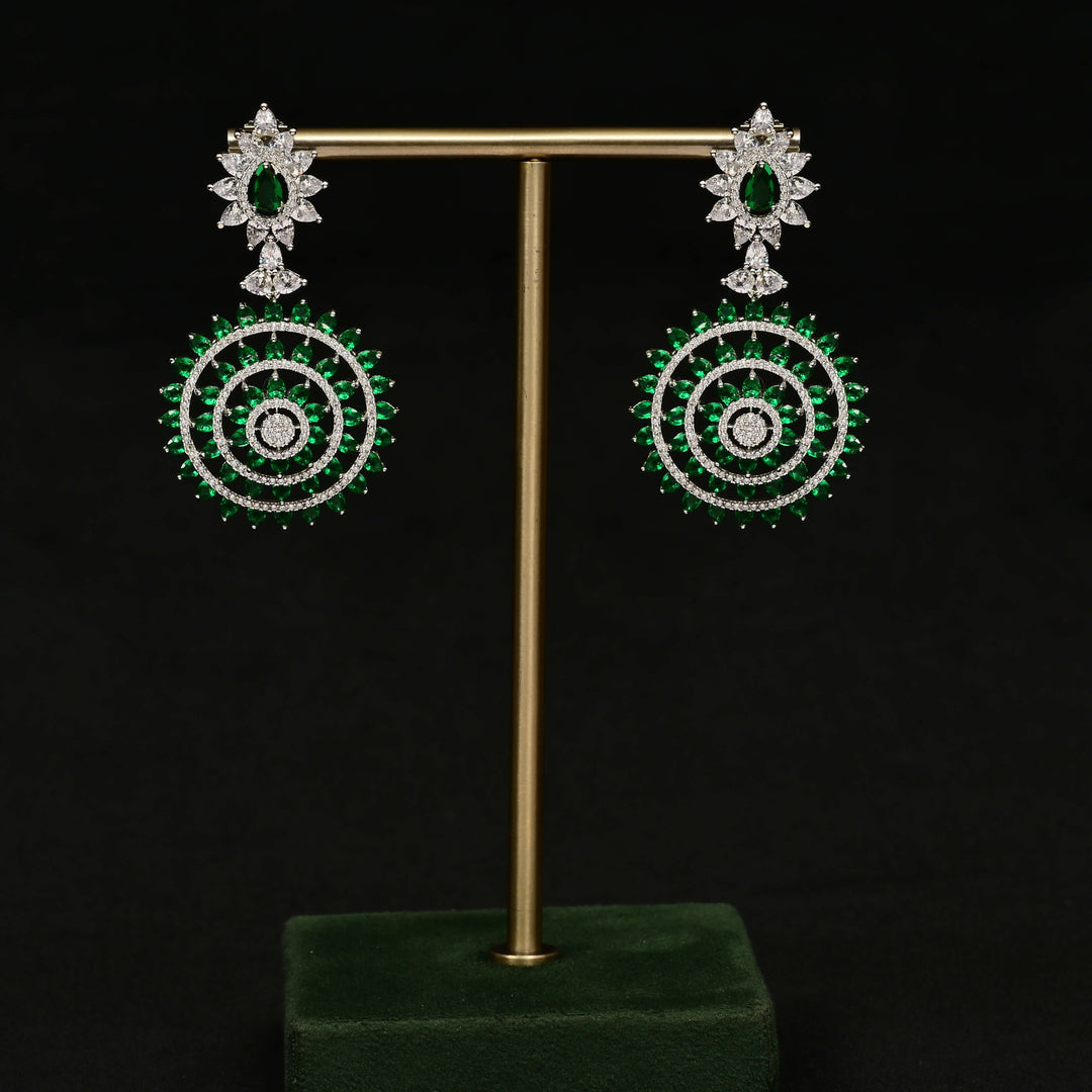 CZ White Gold Earrings