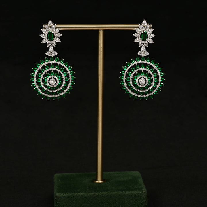 CZ White Gold Earrings