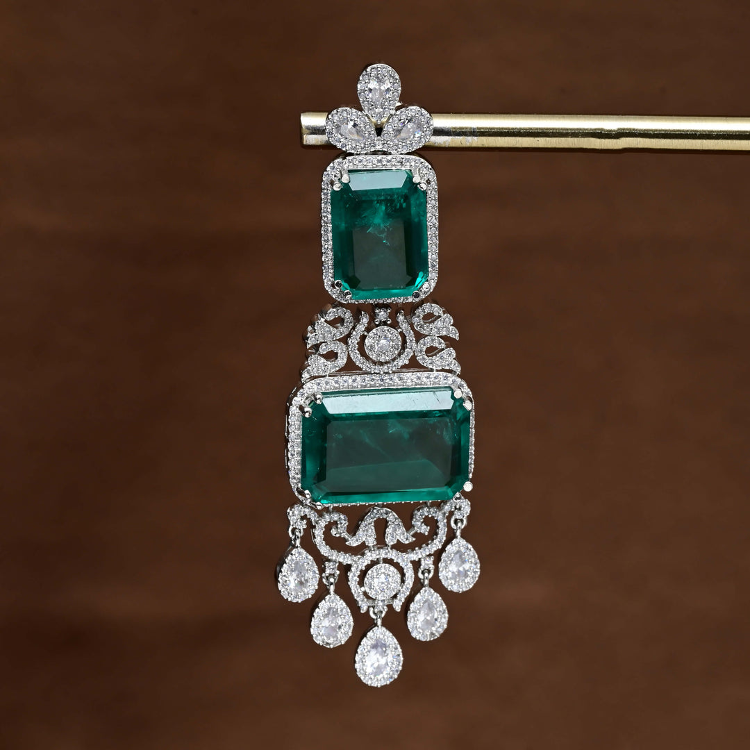 CZ White Gold Earrings