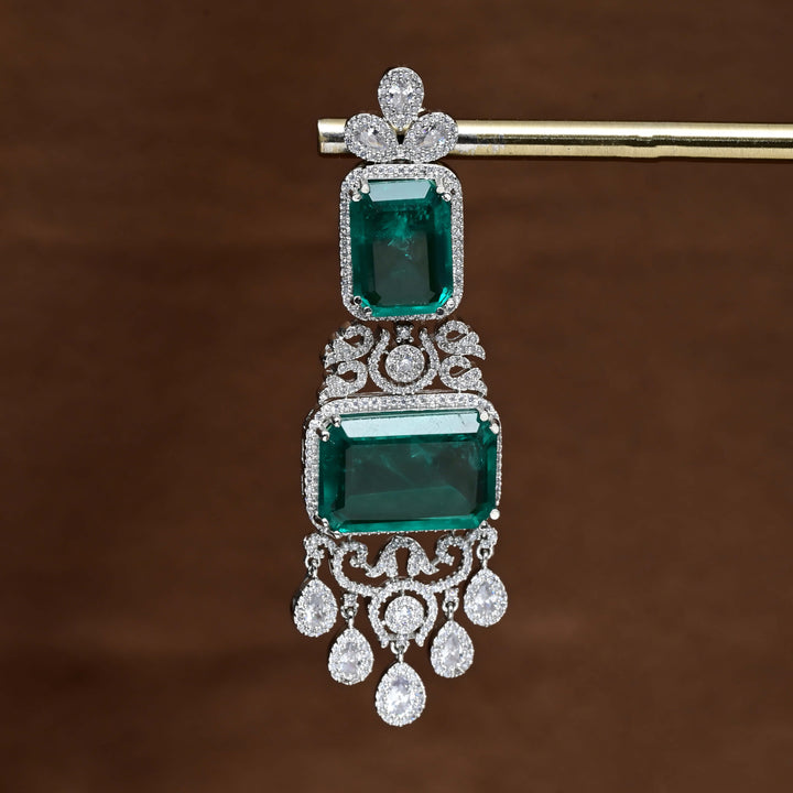 CZ White Gold Earrings