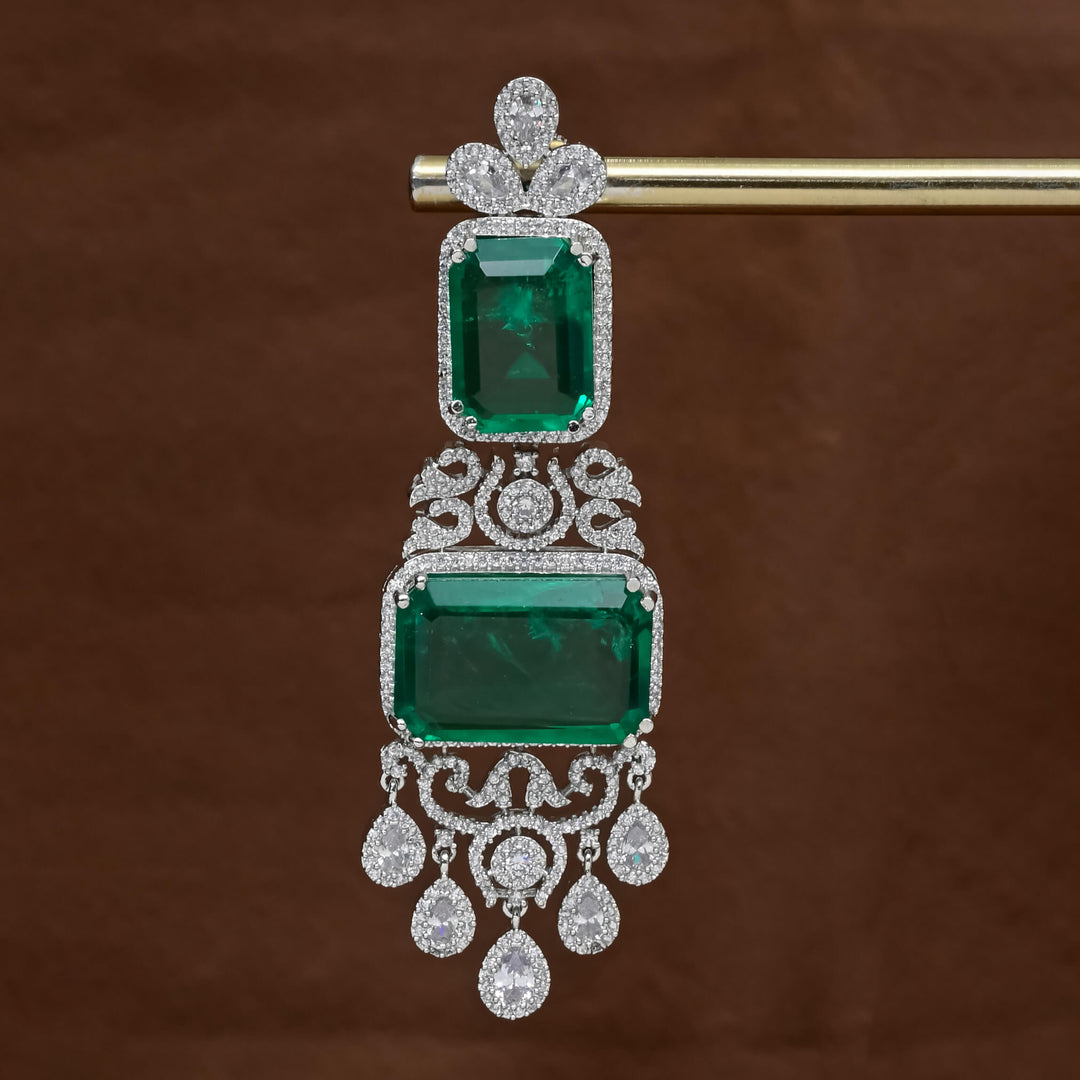 CZ White Gold Earrings