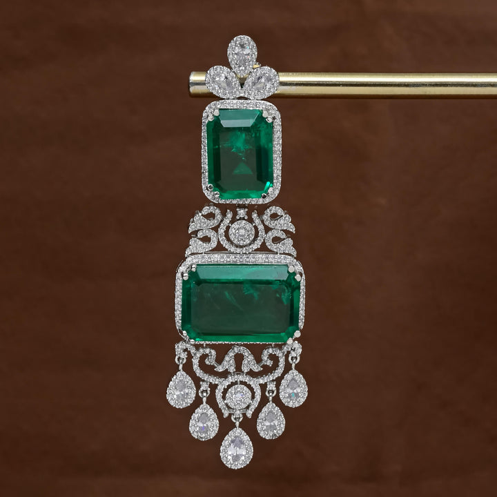 CZ White Gold Earrings