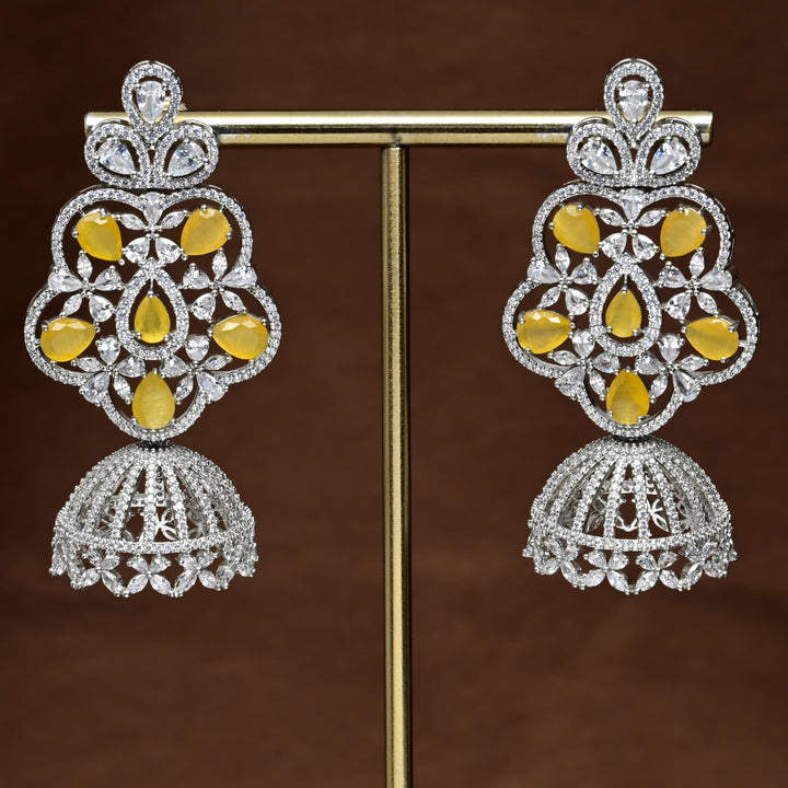 CZ white Gold Earrings