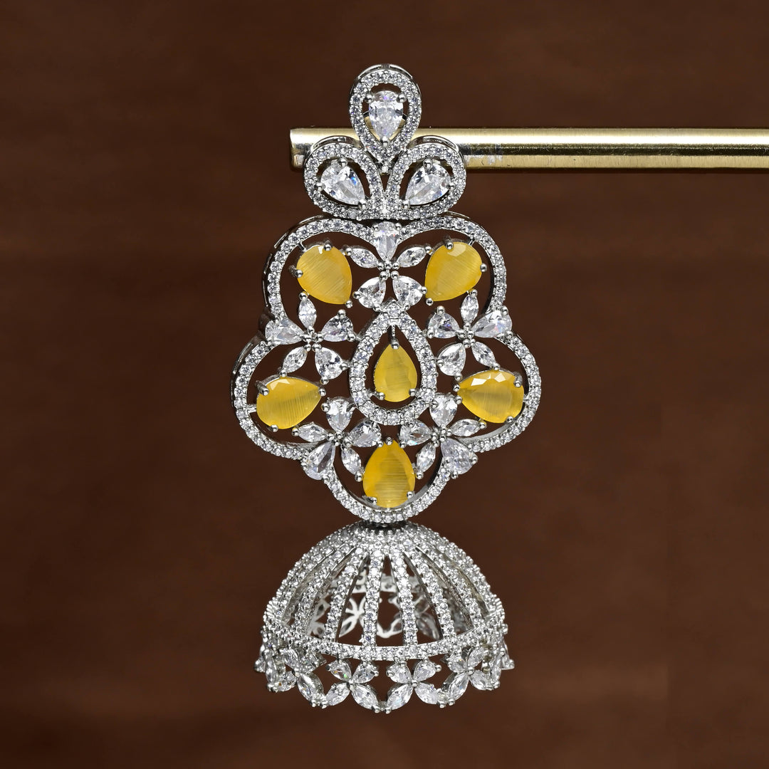 CZ white Gold Earrings
