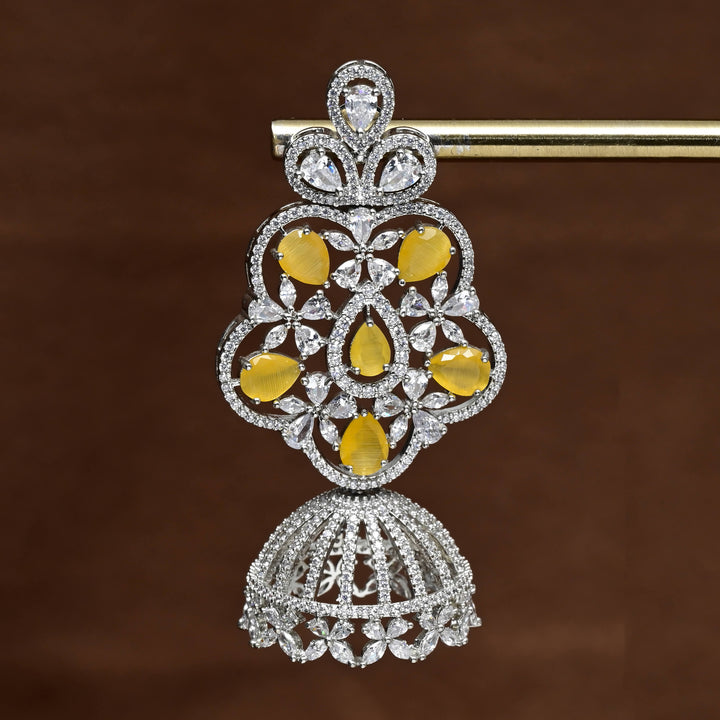 CZ white Gold Earrings