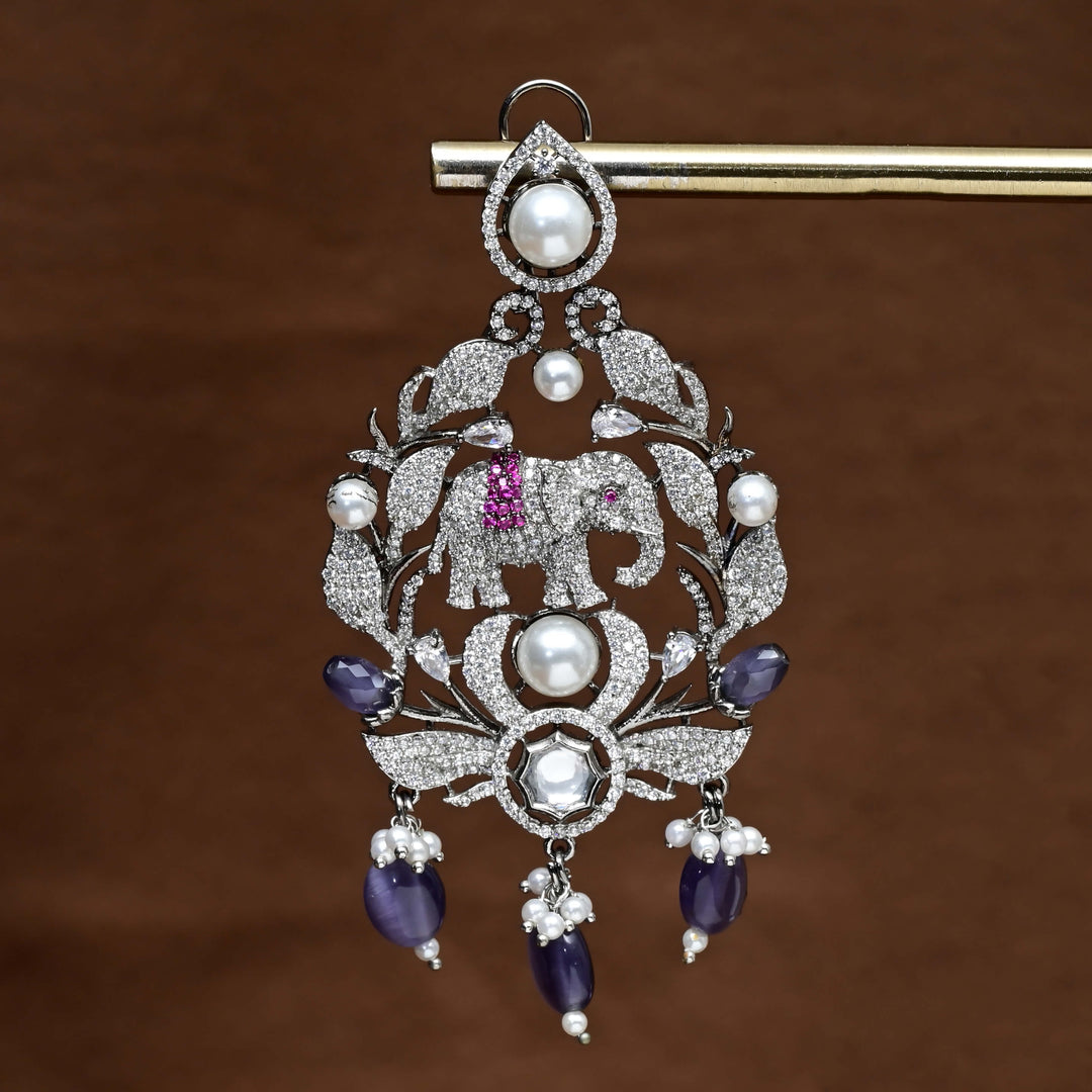 CZ White Gold Earrings