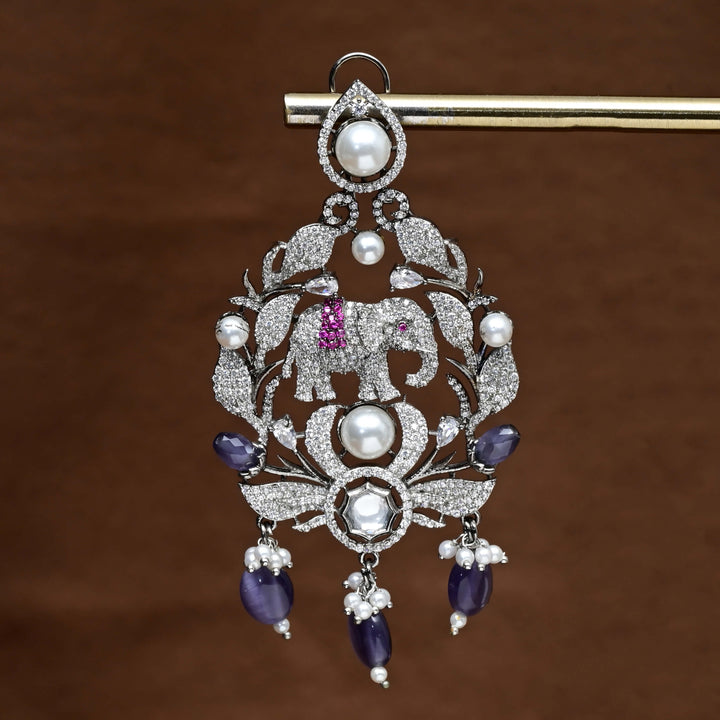 CZ White Gold Earrings