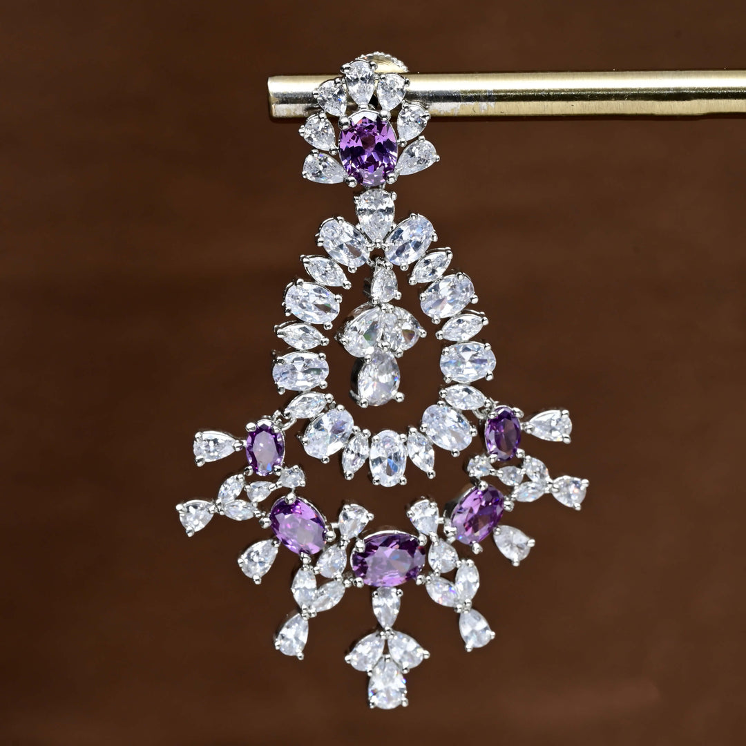 CZ White Gold Earrings
