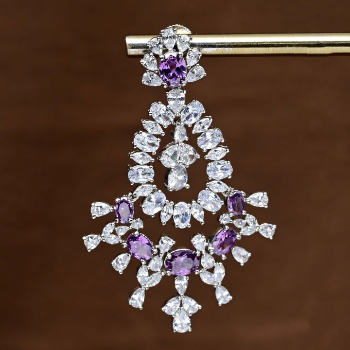 CZ White Gold Earrings