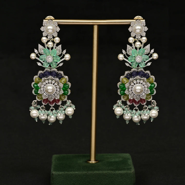 CZ White Gold Earrings