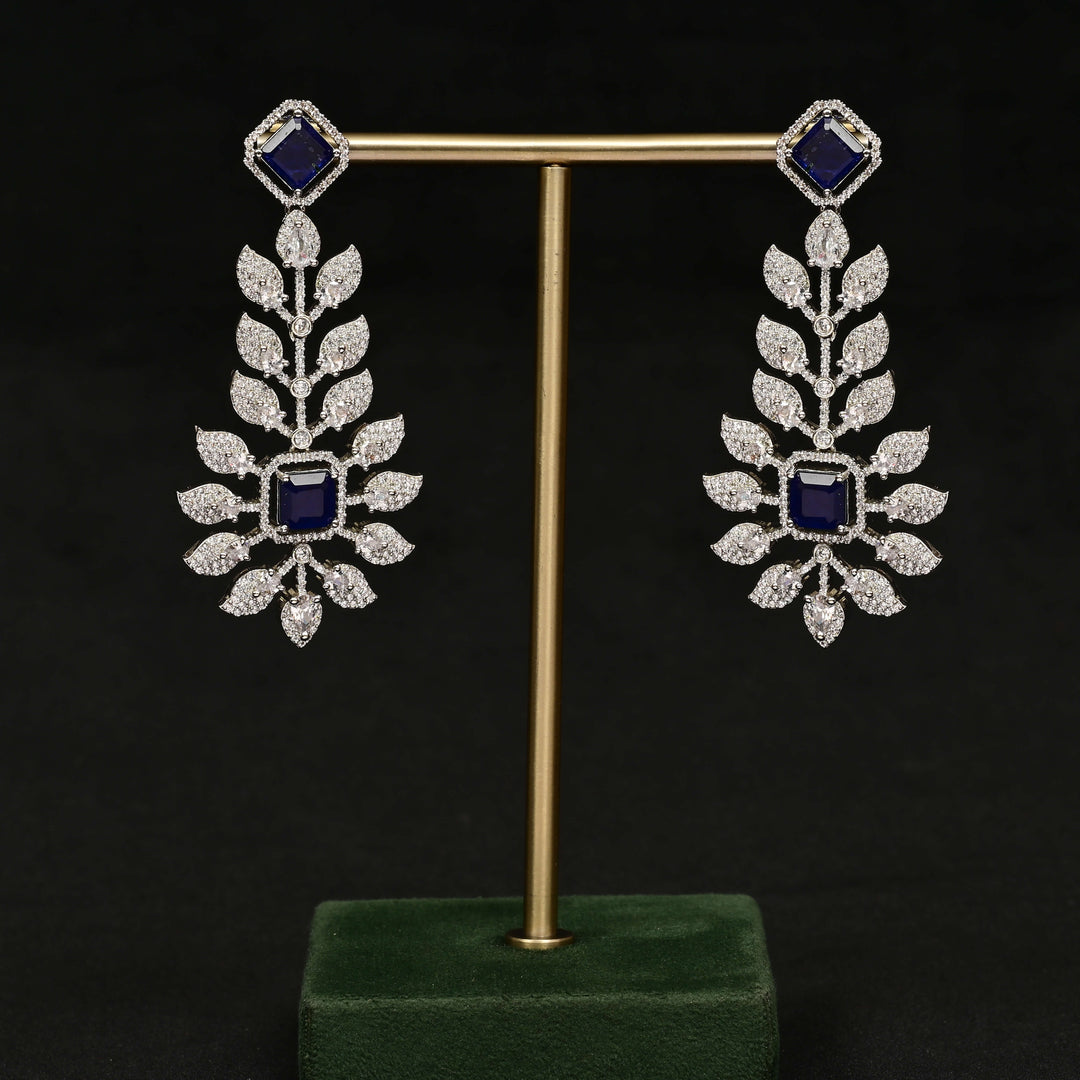 CZ White Gold Earrings