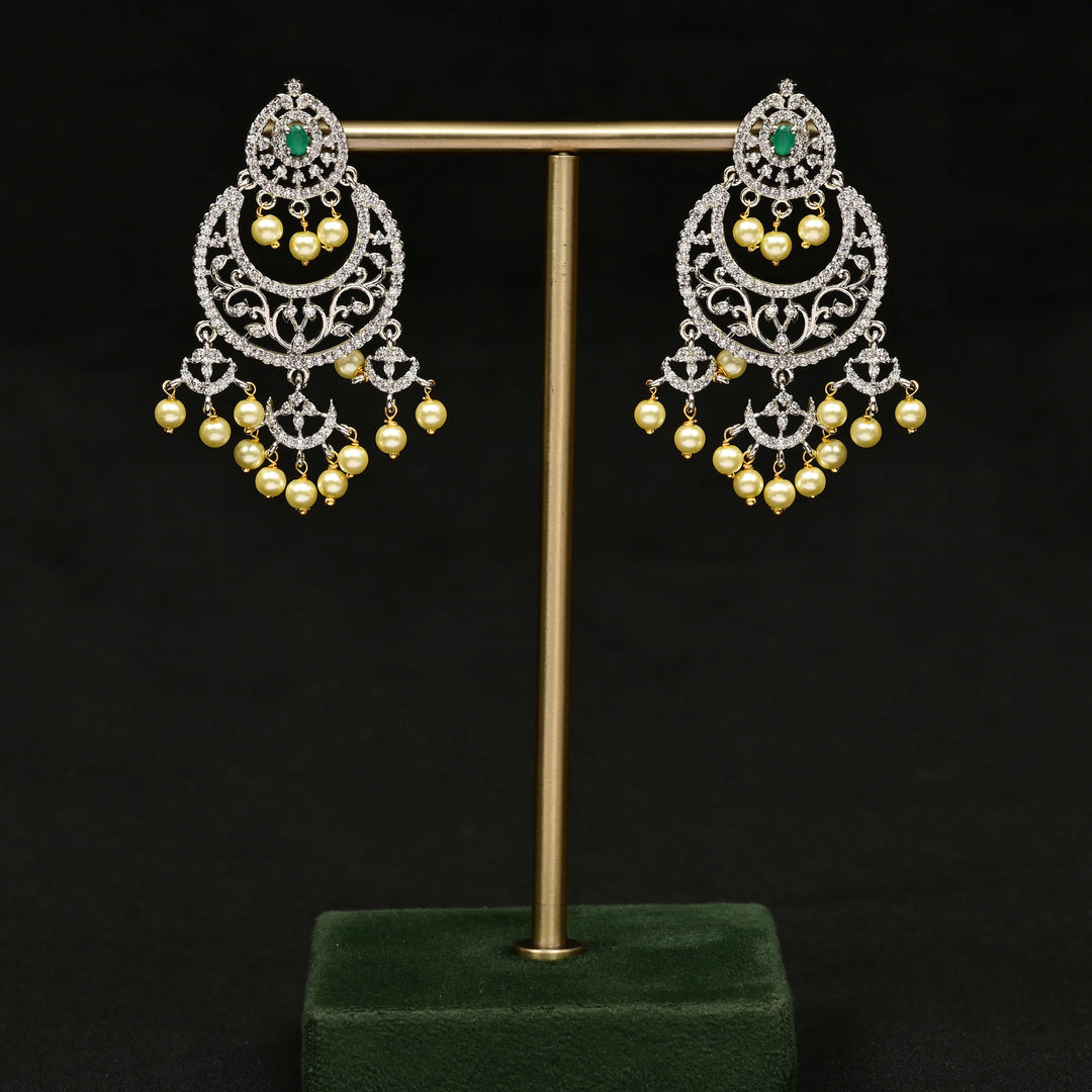 CZ White Gold Earrings
