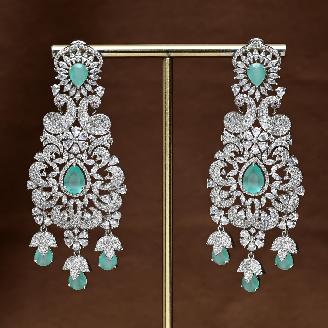 CZ White Gold Earrings