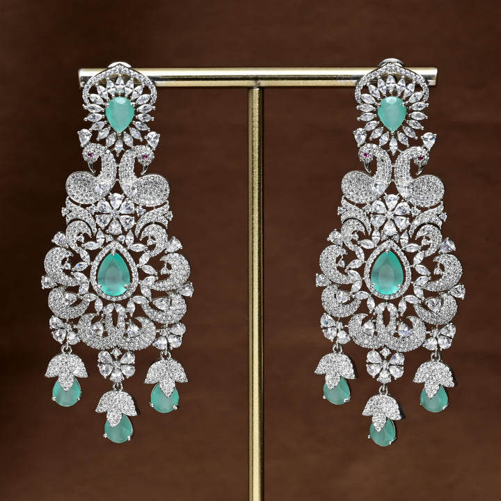 CZ White Gold Earrings