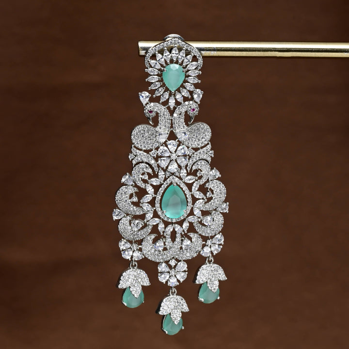 CZ White Gold Earrings