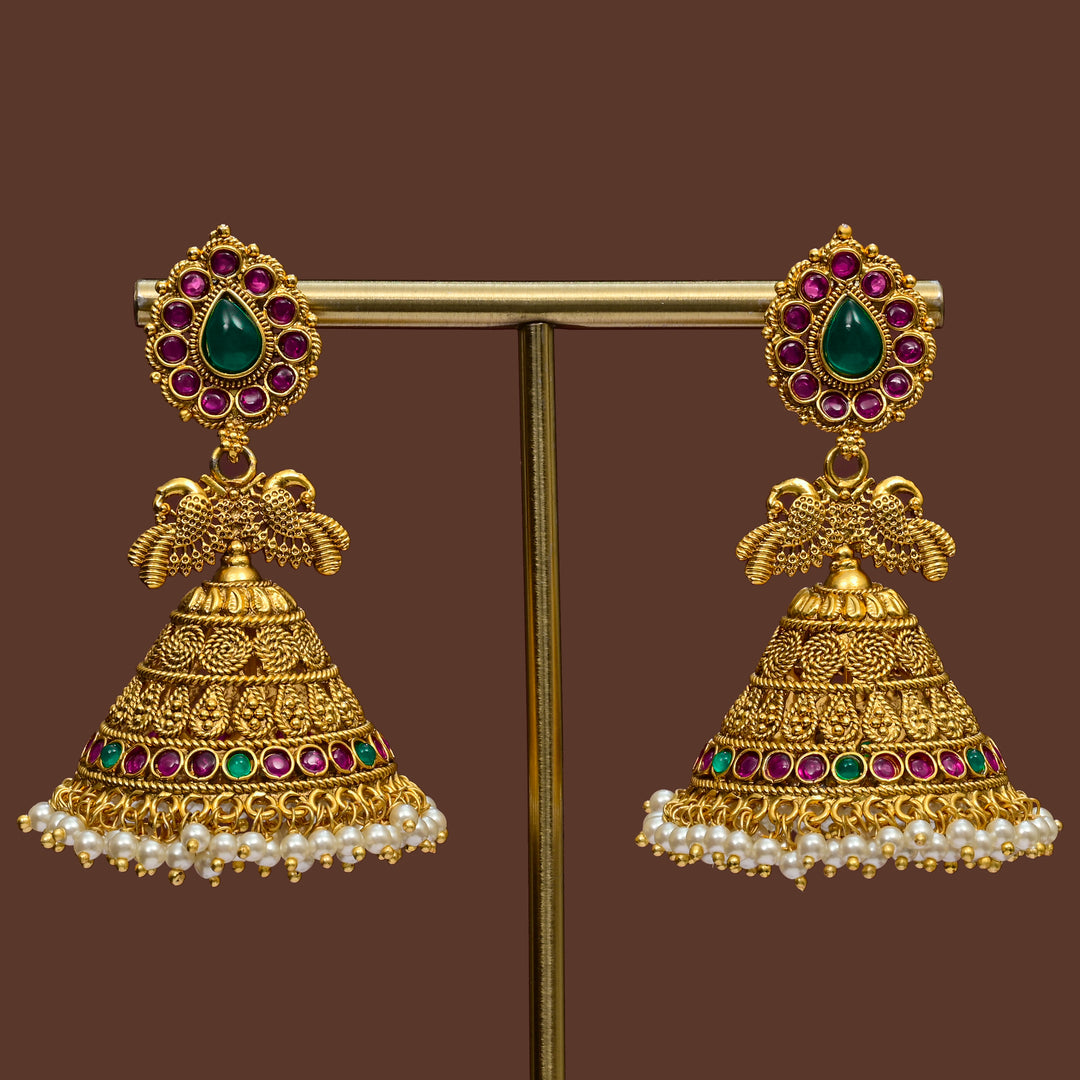 Temple Jhumka Earrings