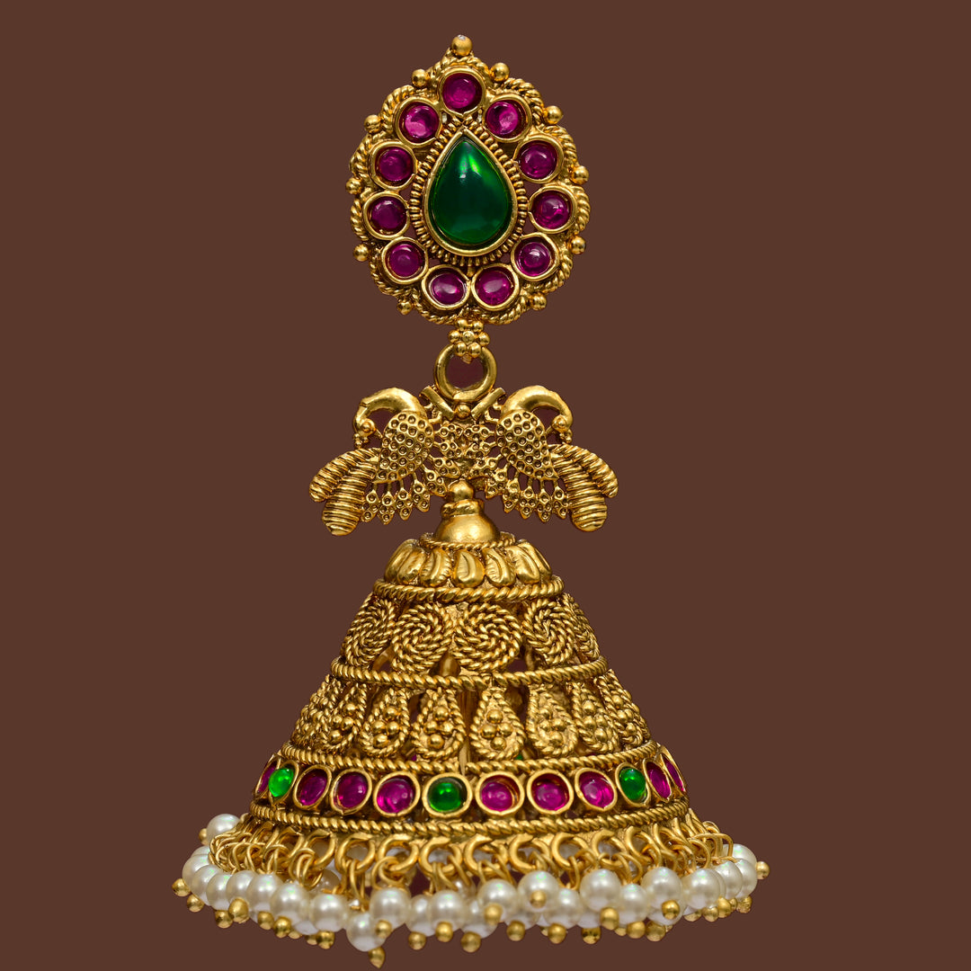 Temple Jhumka Earrings