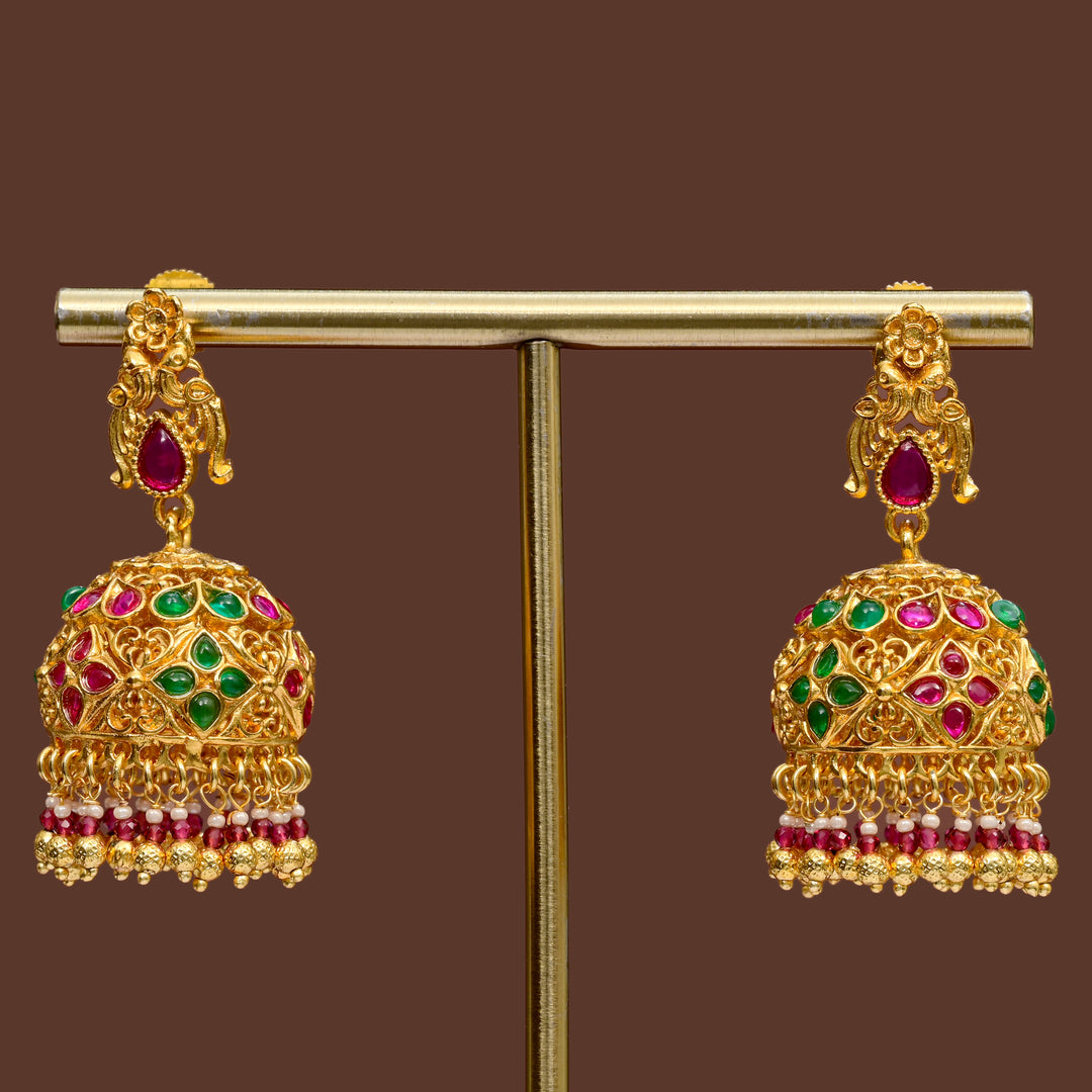 Temple Jhumka Earrings