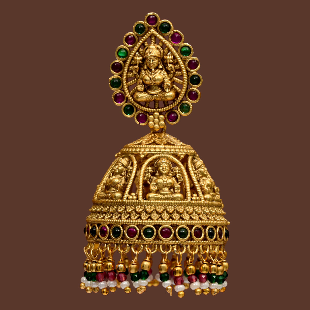 Temple Jhumka Earrings