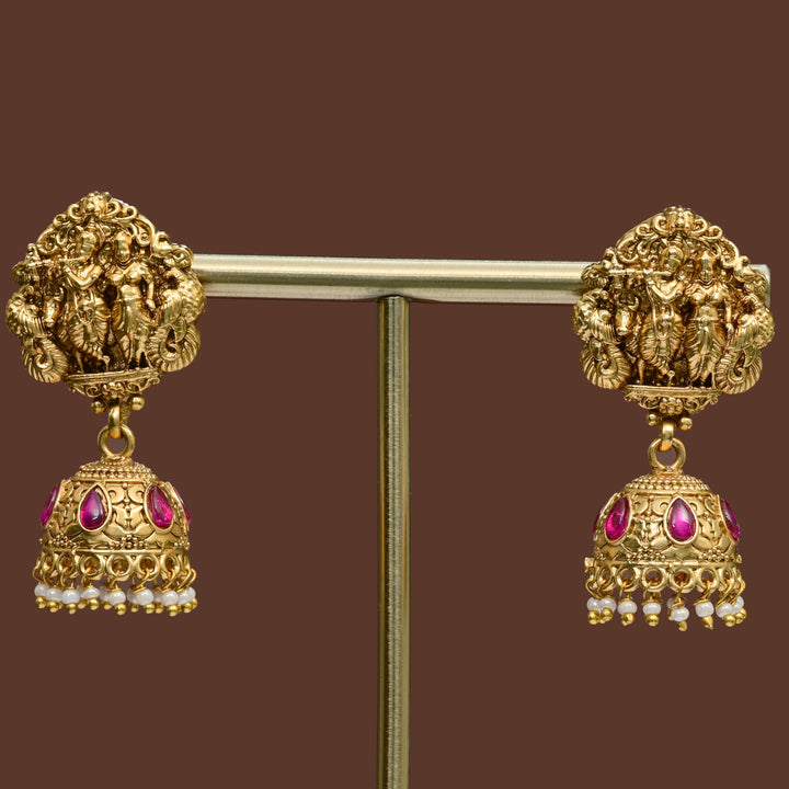 Temple Jhumka Earrings